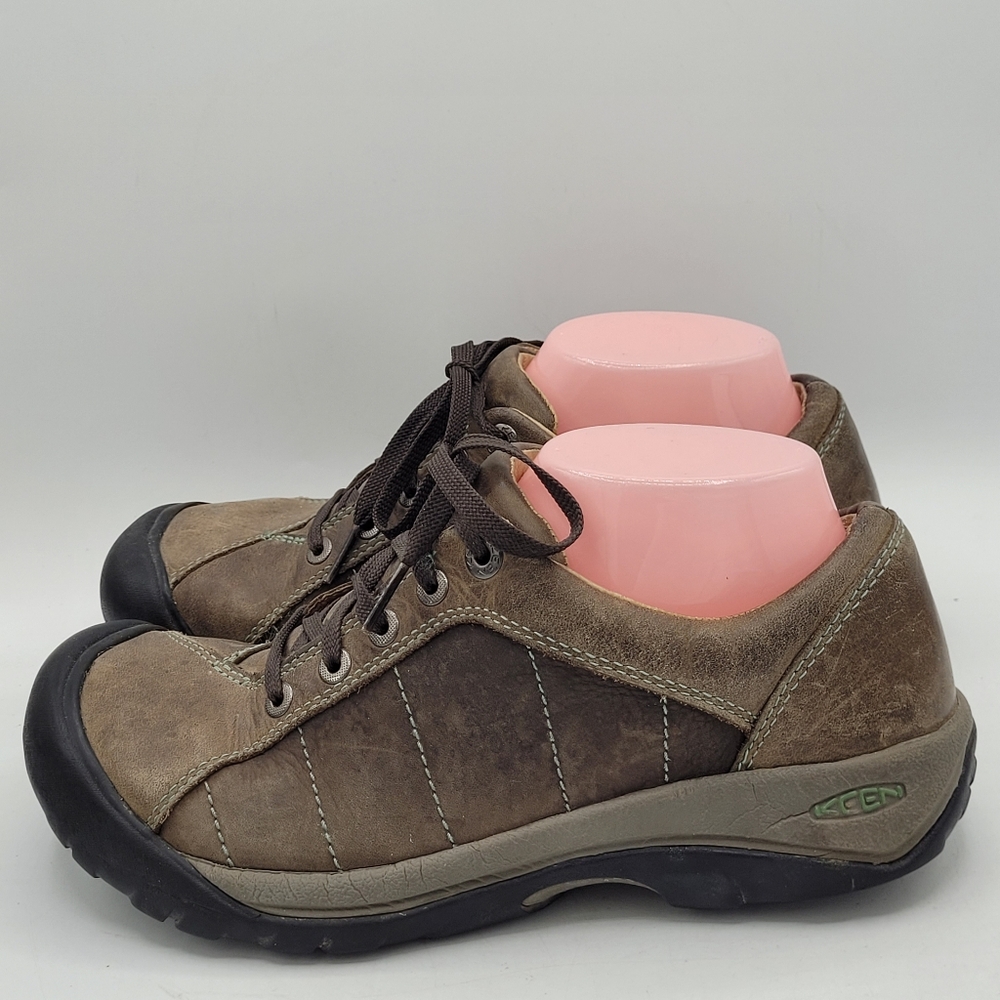 Keen Presidio Brown Leather Hiking Shoes Size 8.5
